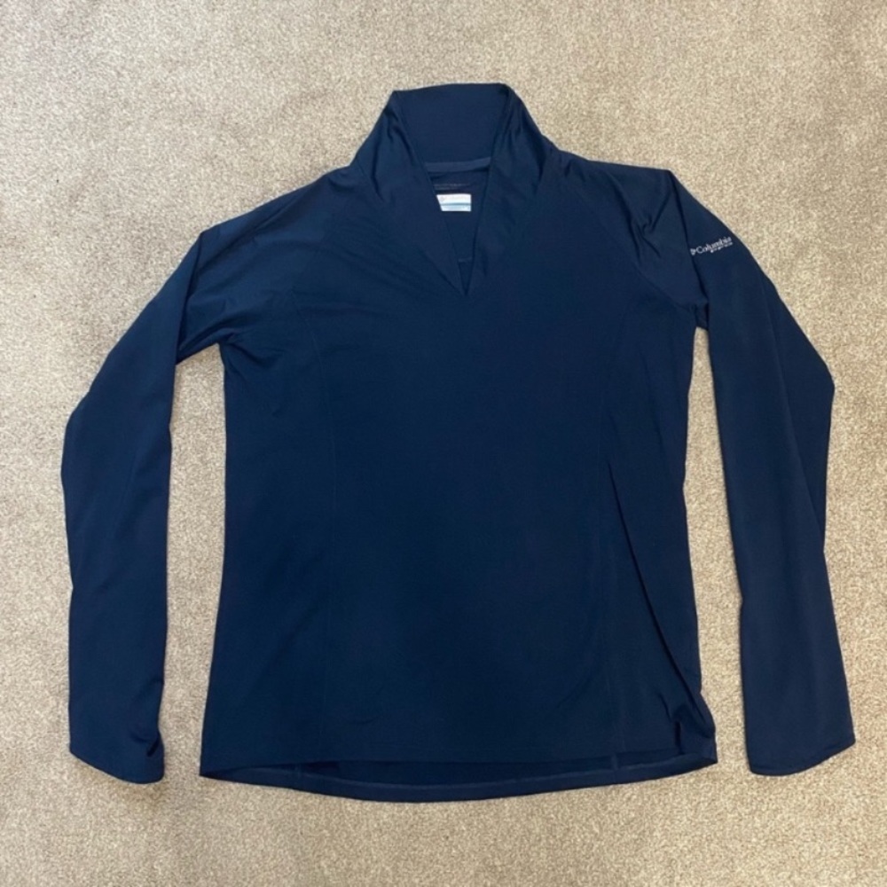 Columbia PFG Navy Blue Long Sleeve Top Size L